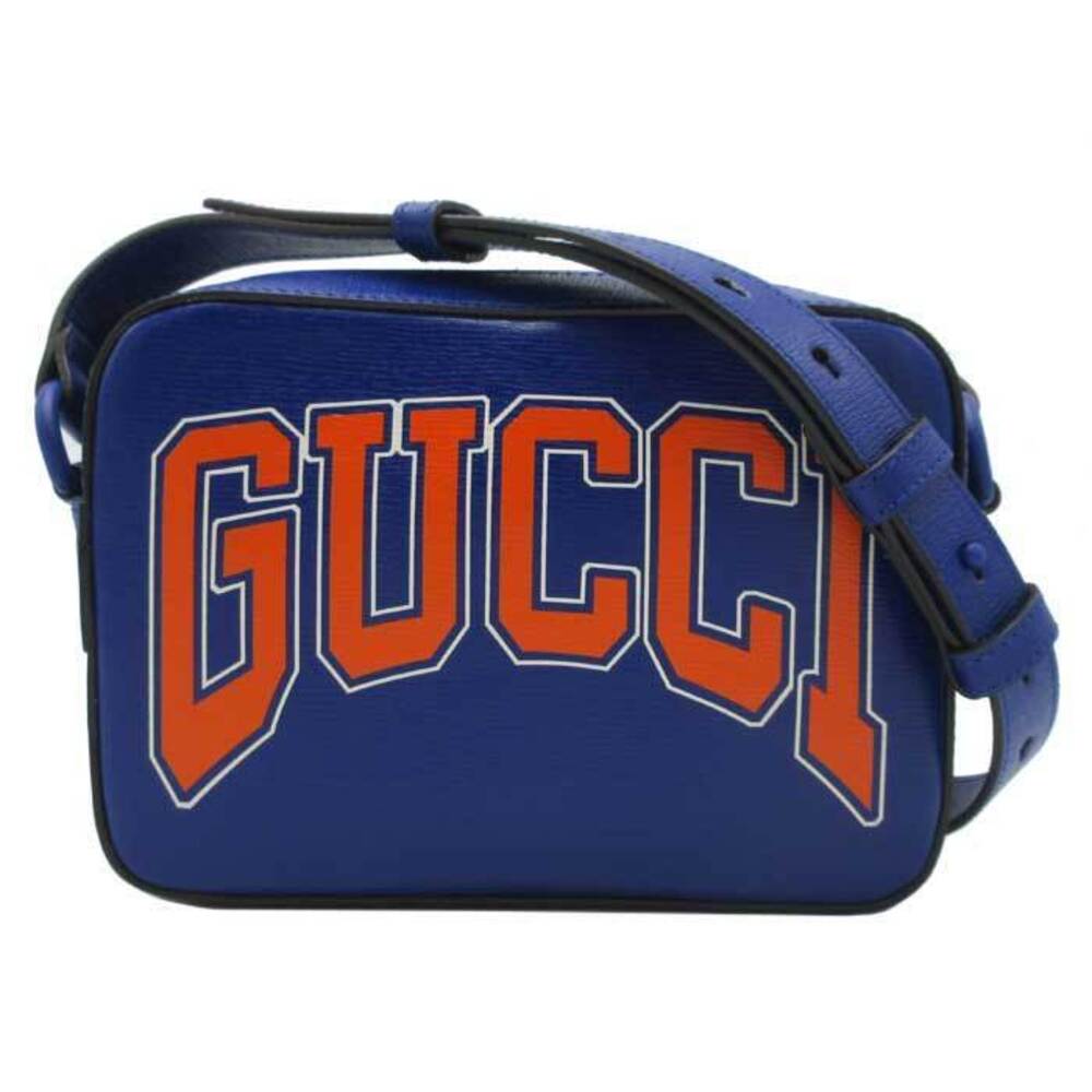 Gucci Line Leather GG Crossbody Bag INTERLOCKING Orange Blue Shoulder